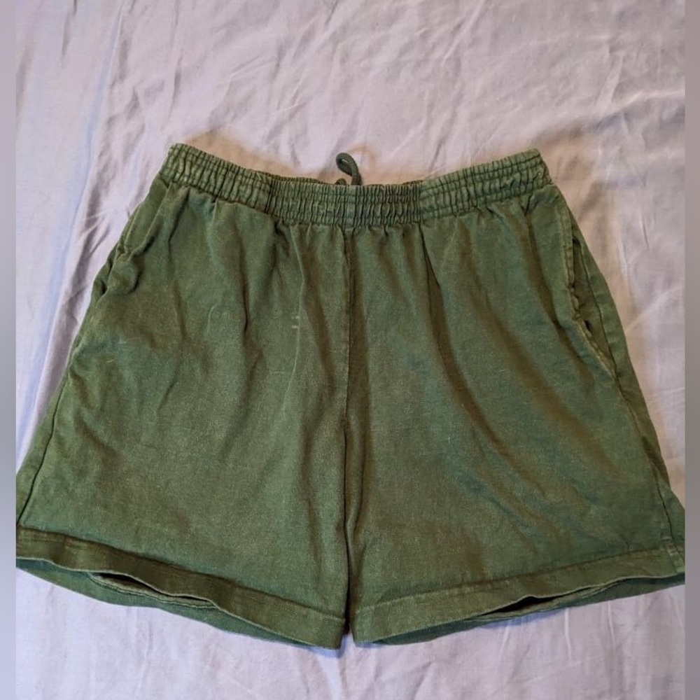 Los Angeles Apparel Mens Green Drawstring Shorts